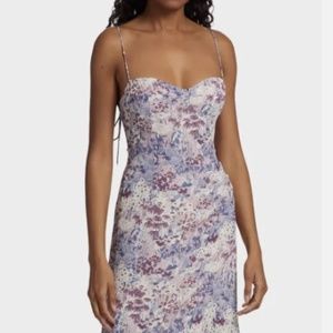 New REFORMATION Kourtney Sleeveless Woven Midi Dress In PURPLE MOTIF Size 6